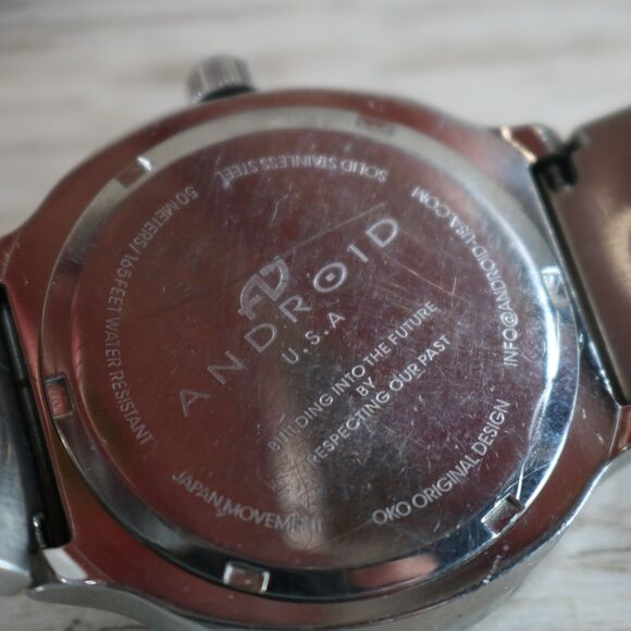 Android Quartz Diver Watch – Pre-Owned, New Battery, Round, Silver/White - Picture 7 of 10